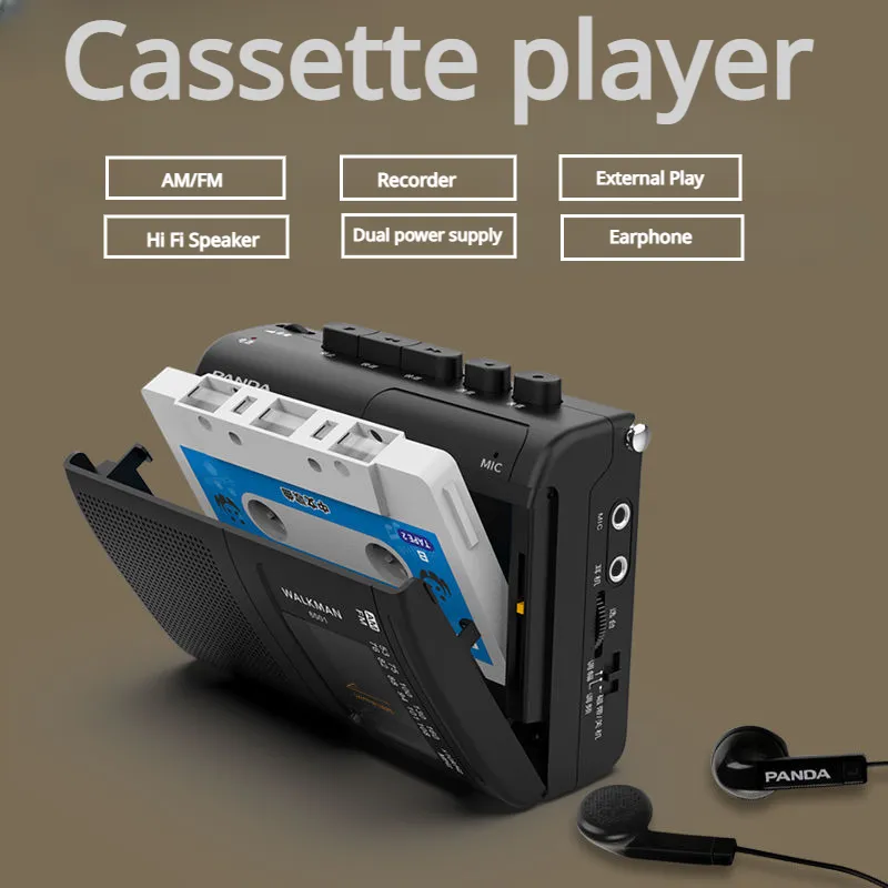 Panda 6501 Portable Cassette Player AM/FM Radio Recorder with Hi-Fi Speaker