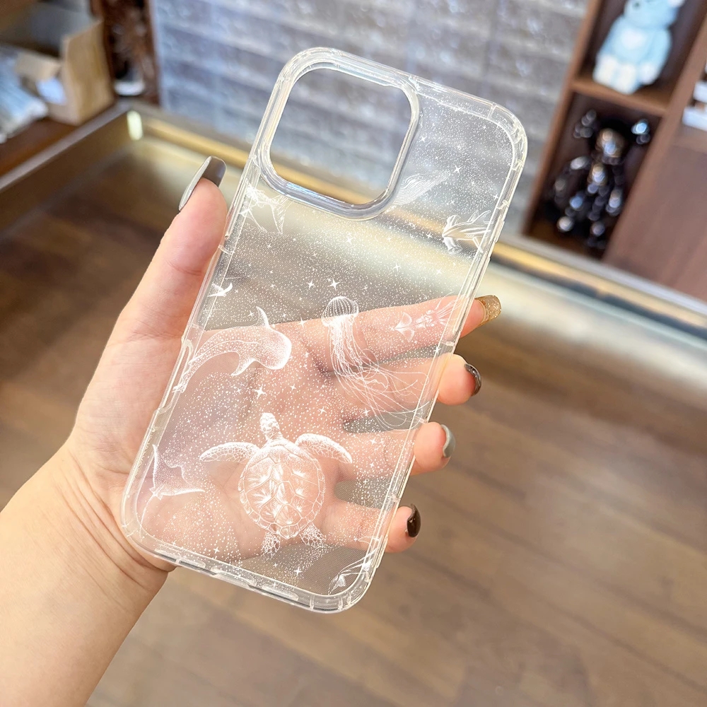 Phone Case For iPhone 17 16 15 14 13 12 11 Pro Air 16E 16Pro Max X XS XR SE2 7 8 Plus Seaside Cowboys Ocean Transparent Cover