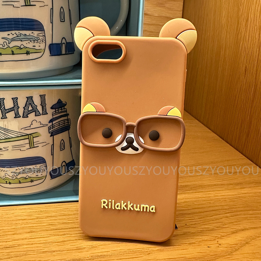 For iPhone 17 Pro 4 4S 5 5S 6 16 Pro Max 15 14 Plus 13 12 11 7 8 SE Rilakkuma Bear Chocolate Cartoon Soft Silicon Phone Case