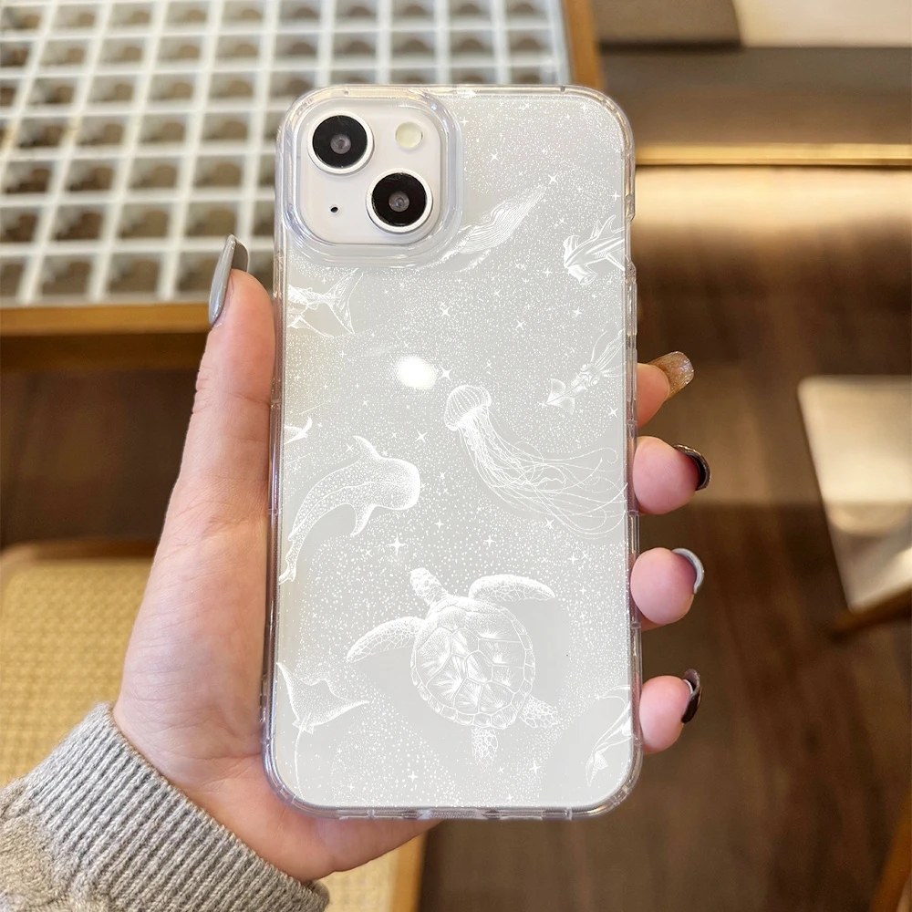 Phone Case For iPhone 17 16 15 14 13 12 11 Pro Air 16E 16Pro Max X XS XR SE2 7 8 Plus Seaside Cowboys Ocean Transparent Cover